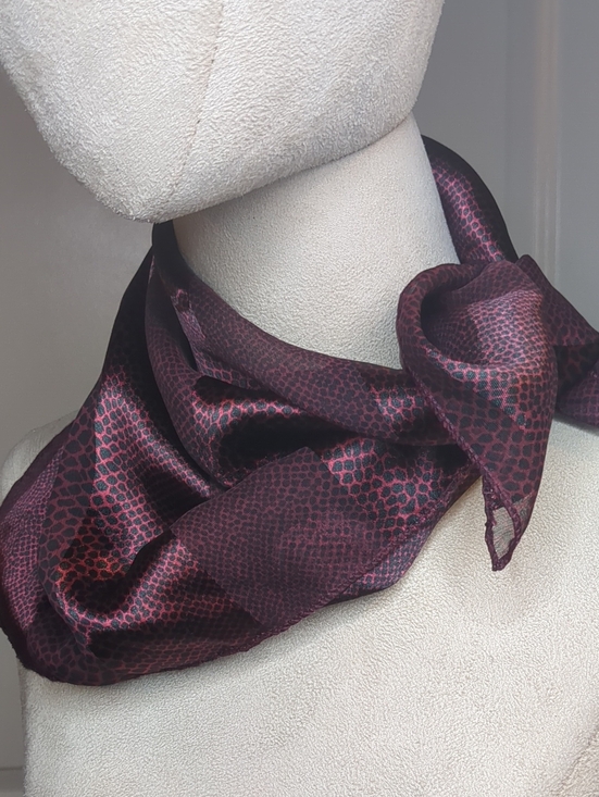 Liz Claiborne Accessories - Vintage 80s Liz Claiborne Sheer Burgundy Scarf Preppy Old Money 20" Square